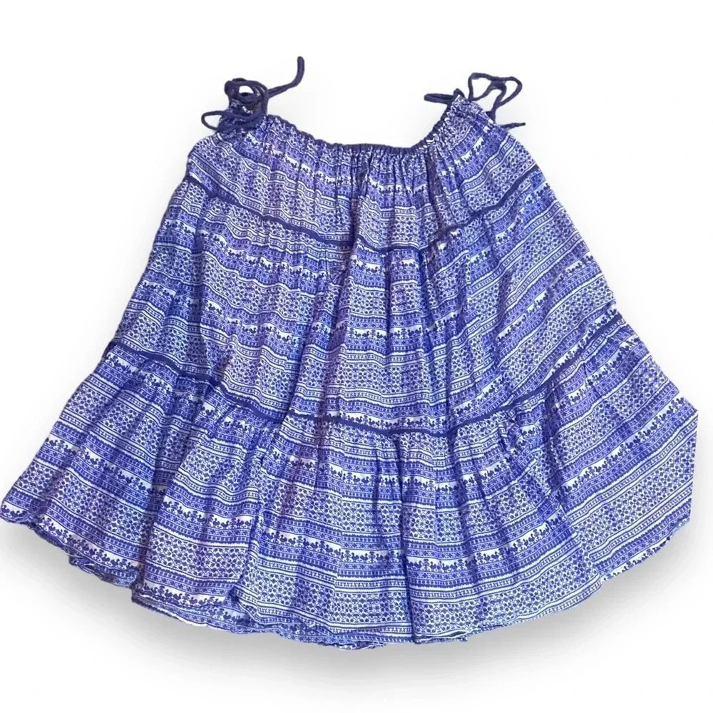 Carolina K 3 Way Dress Chicken Print Cotton /Silk Sz XS Maxi Skirt Dress
